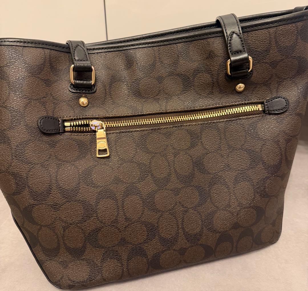 COACH コーチ　トートバッグ　シグネチャー　ブラウン