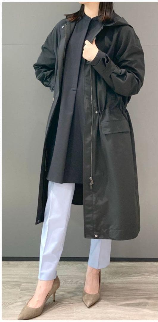 theory luxe 21AW ウォッシャブル モッズコート　ブラック