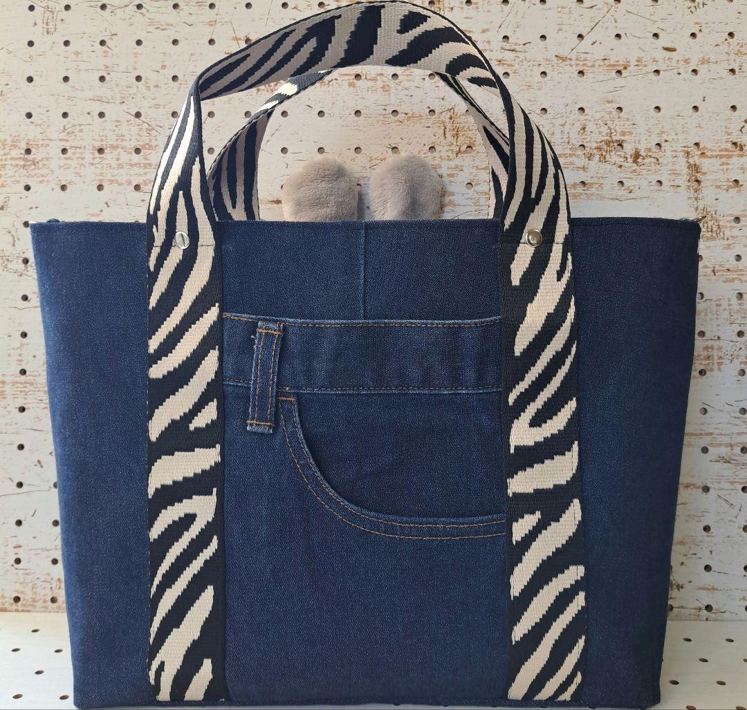 ゆ*ら様 コヤンイサムチョン　リトルサンダー　デニムリメイクトートバッグ