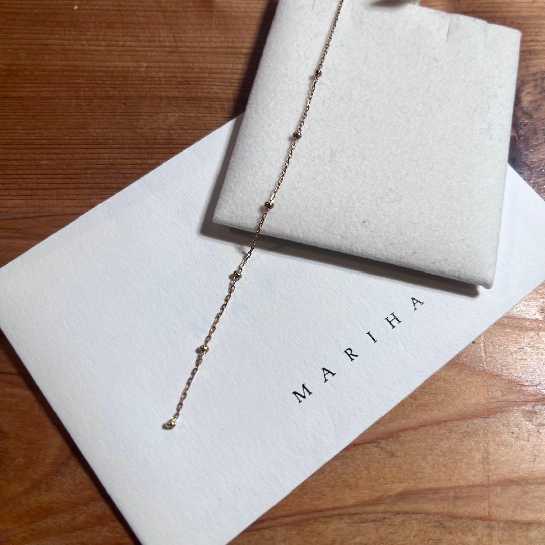 【お値下げ中】MARIHA 朝露 チェーン ロングピアス　K18(片耳用)