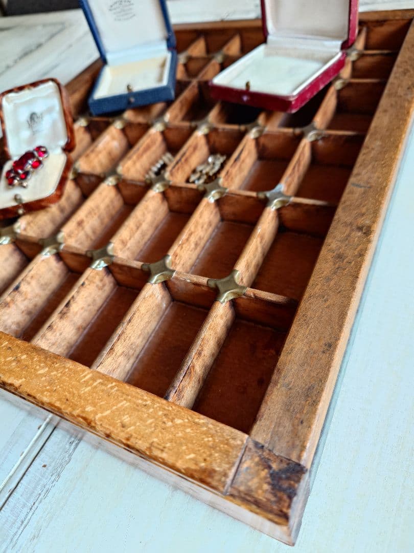 プリンタートレイ　ディスプレイトレイ　イギリスビンテージ　木製