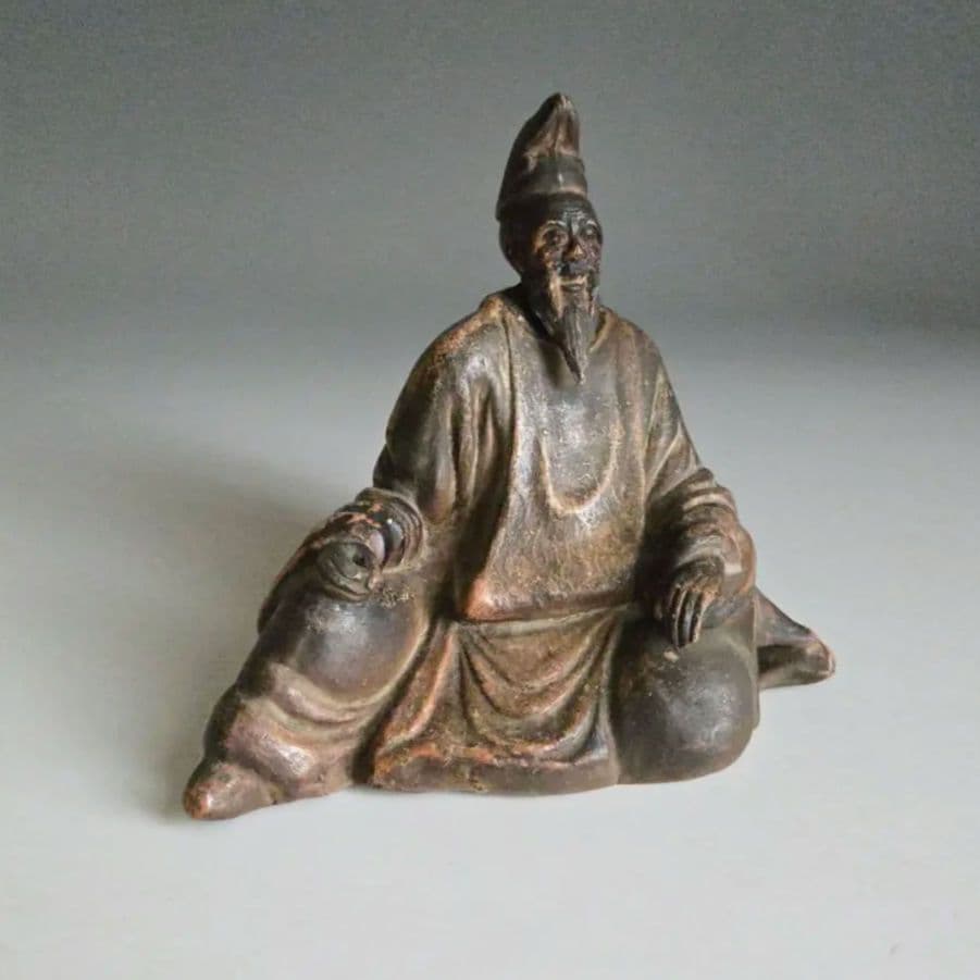 M-1245　備前焼 柿本人麻呂像　在銘