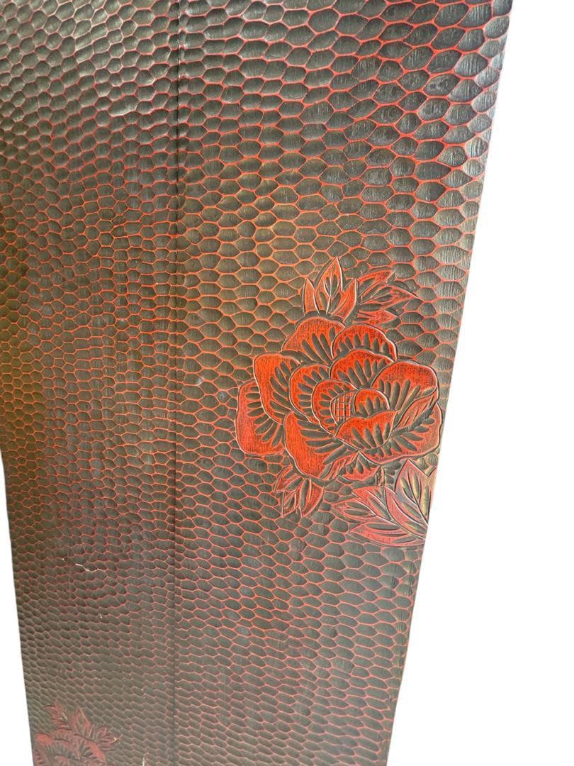 鎌倉彫 三面鏡 姿見 鏡 鎌倉彫り スタンドミラー