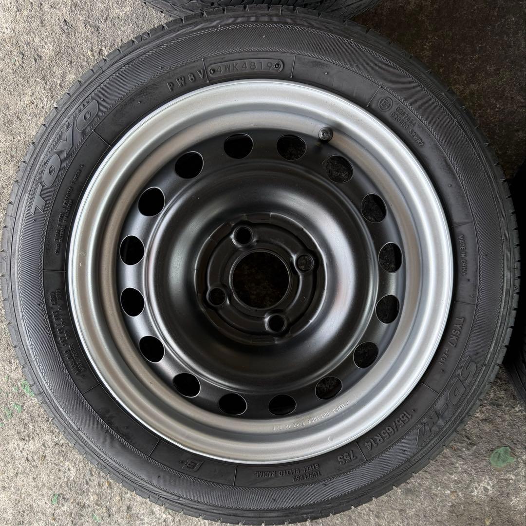 【バリ溝！】155/65R14 タイヤ ホイールセット TOYOタイヤ
