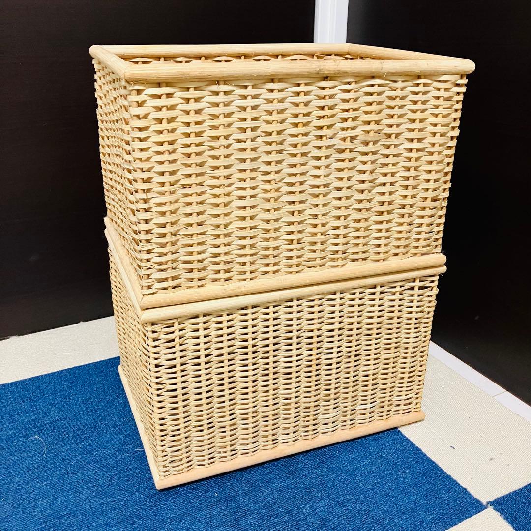 無印良品 重なるブリ剤バスケット 8個セット 長方形 廃盤 MUJI カゴ 収納