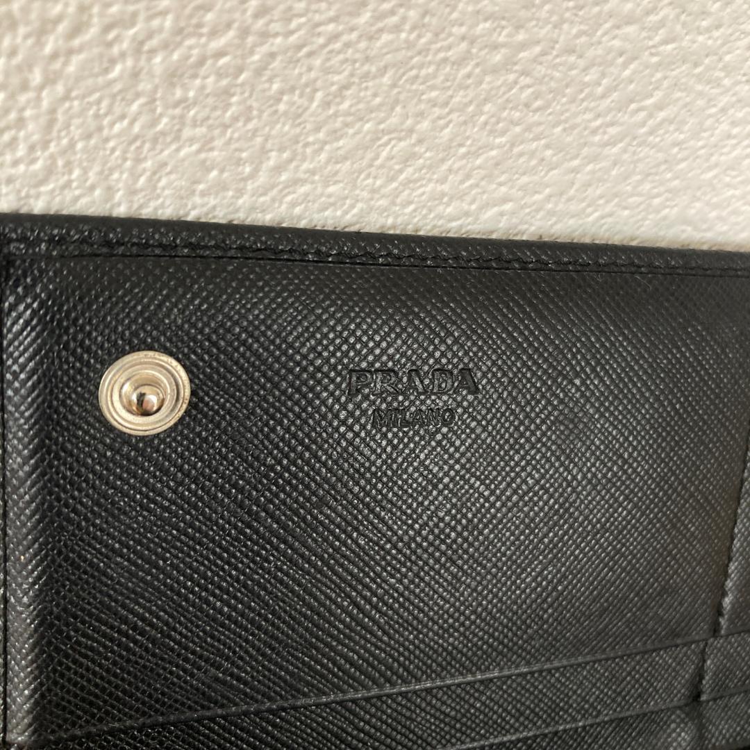 PRADA プラダ サフィアーノレザー フラップ式 長財布 ブラック