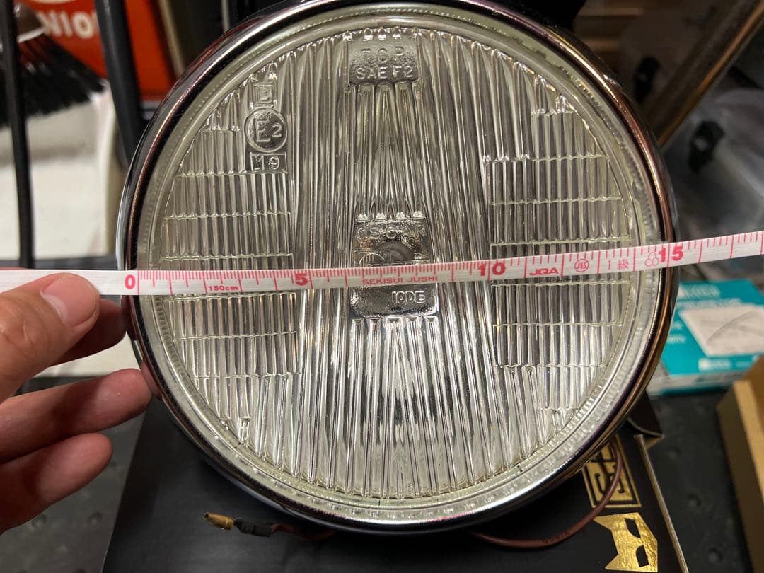 シビエ凹みヘッドライト/CIBIE バイク ヘッドライト ブラックケース