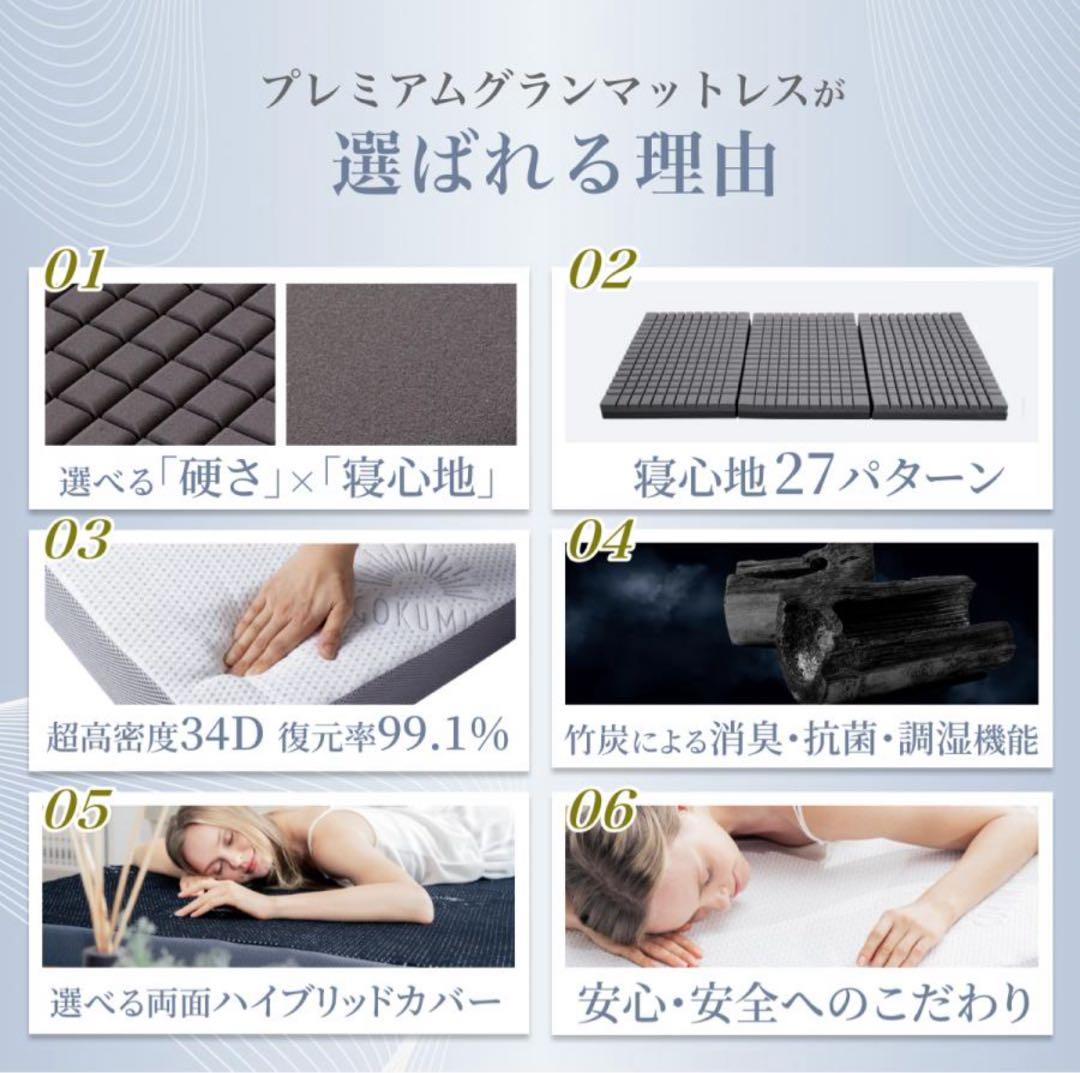 【Ginoラブ】GOKUMIN プレミアムグランマットレス＋低反発枕
