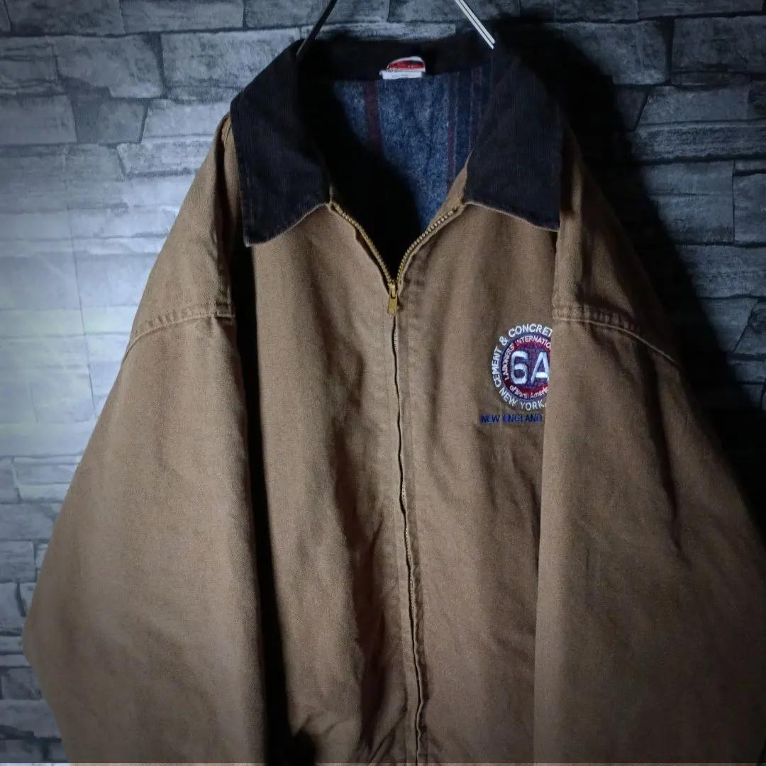 USA製☆ユニオンラインダックジャケット トラッカー 襟切り替え 特大 輸入古着