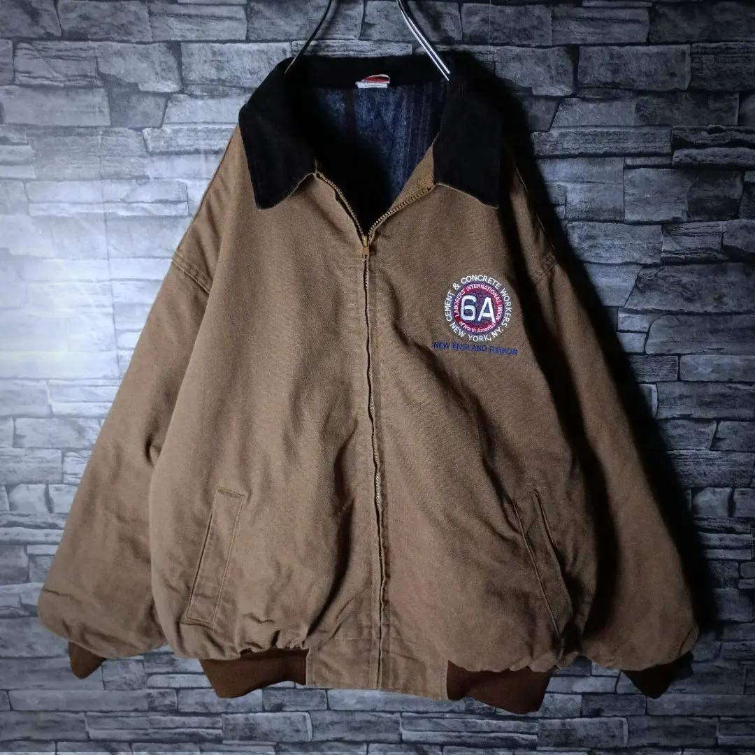 USA製☆ユニオンラインダックジャケット トラッカー 襟切り替え 特大 輸入古着