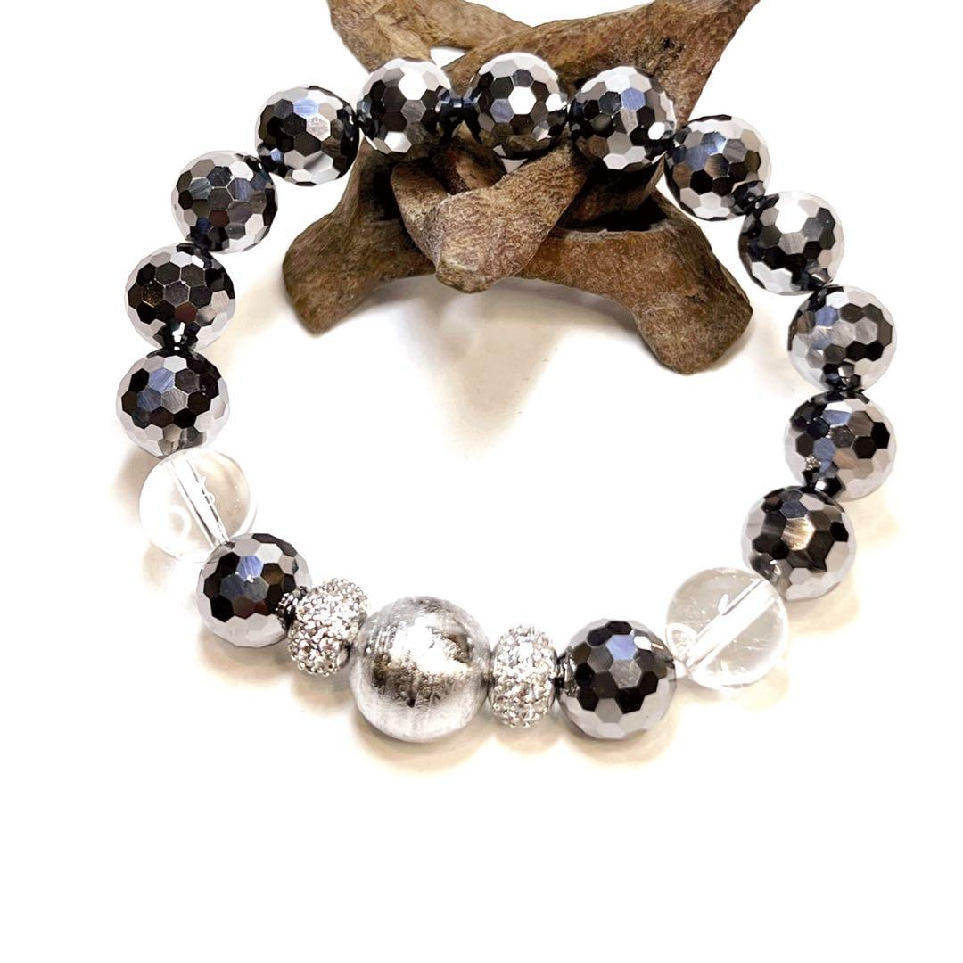 スーパーパワーブレスレット希少なアルタイ隕石 12mm テラヘルツ128面A