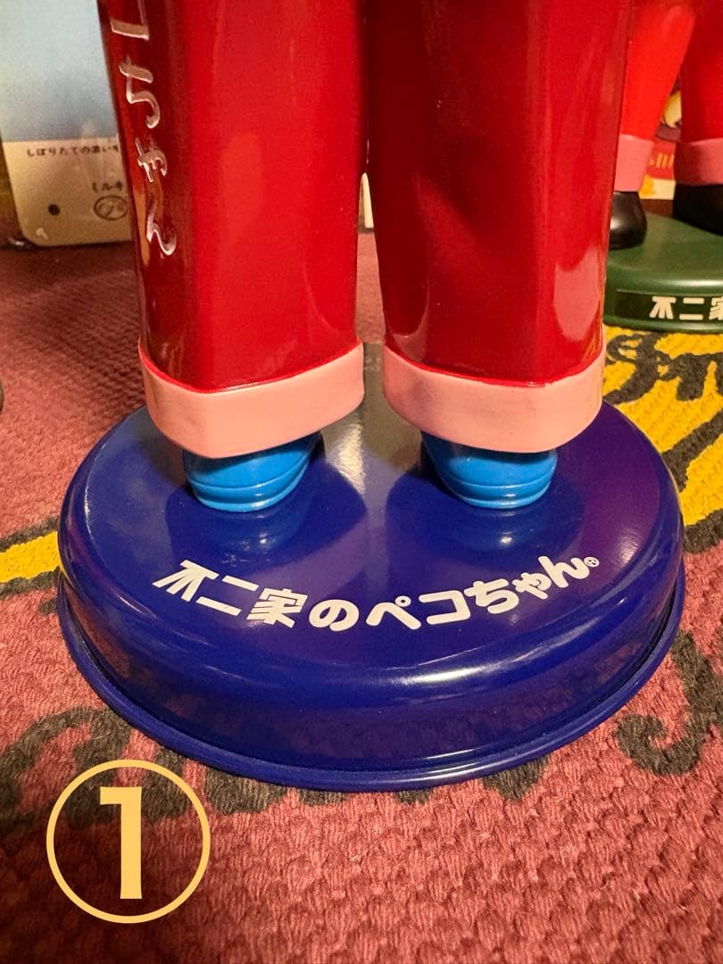 ★非売品★不二家★ペコちゃん★人形★5体★首ふり★赤ヘッダー★企業広告1枚★