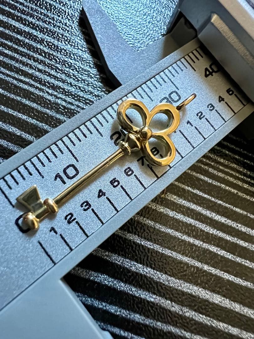 【値下げ】18金花モチーフの金色鍵チャームペンダントタップセール❣️