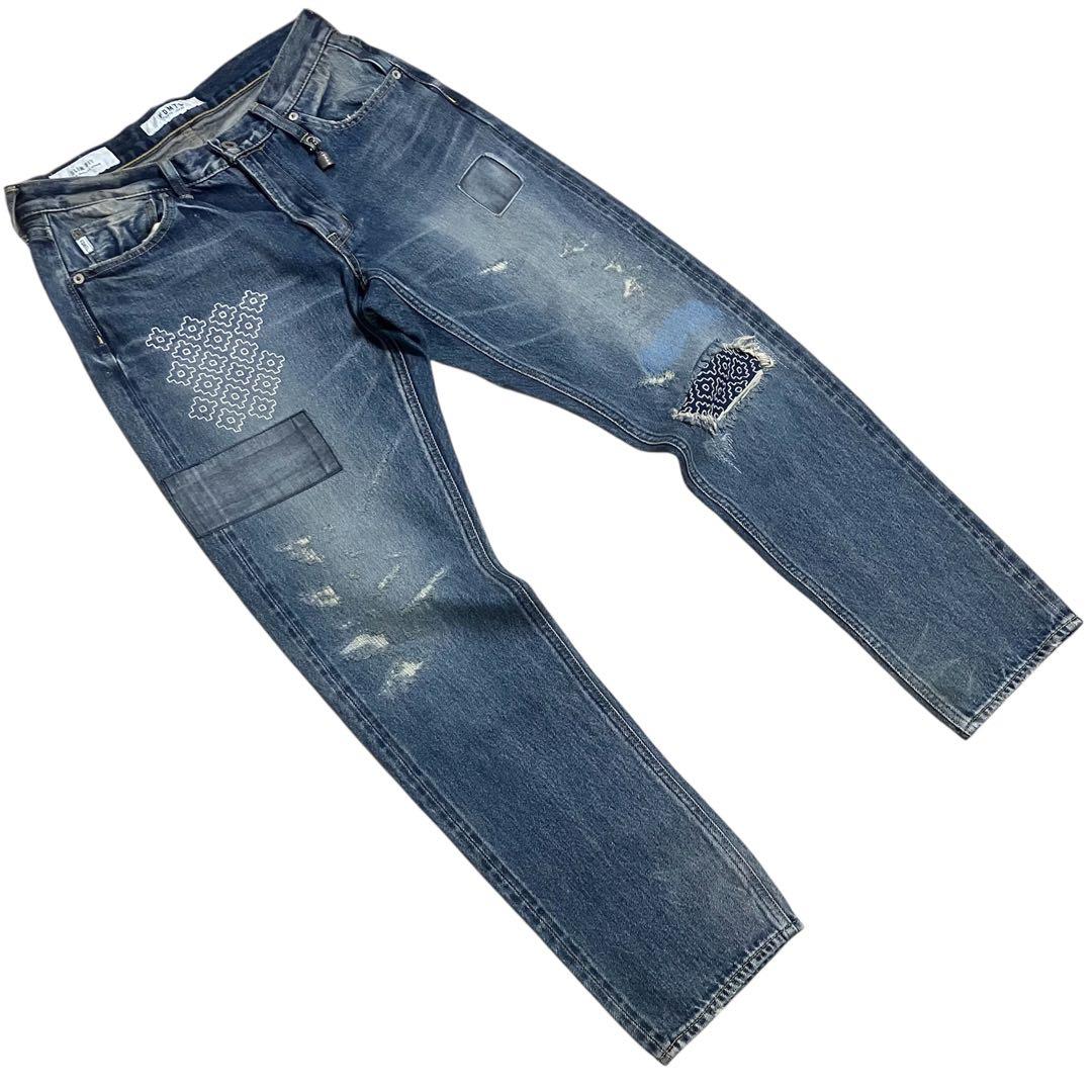 FDMTL ファンダメンタル 刺し子 加工デニム パンツ Fundamental