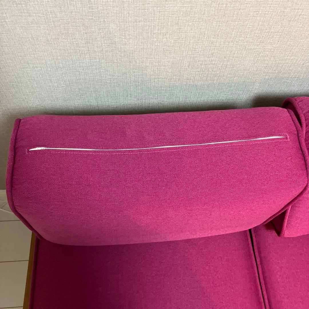 unico ALBEROパープル/ベージュカバー2種付き ソファ 3人掛け