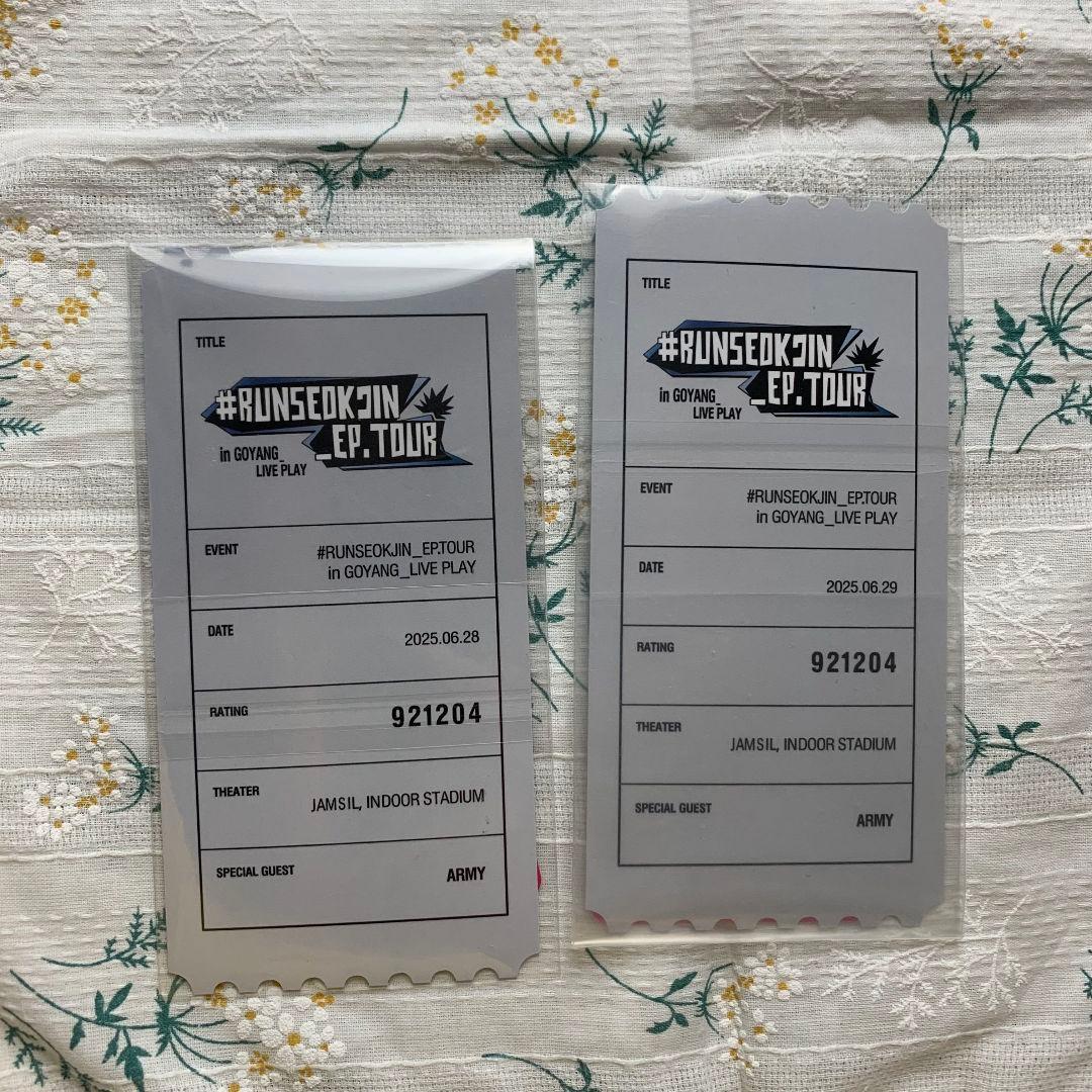 RUNSEOKJIN_EP.TOUR IN GOYANG ジン トレカ 2枚