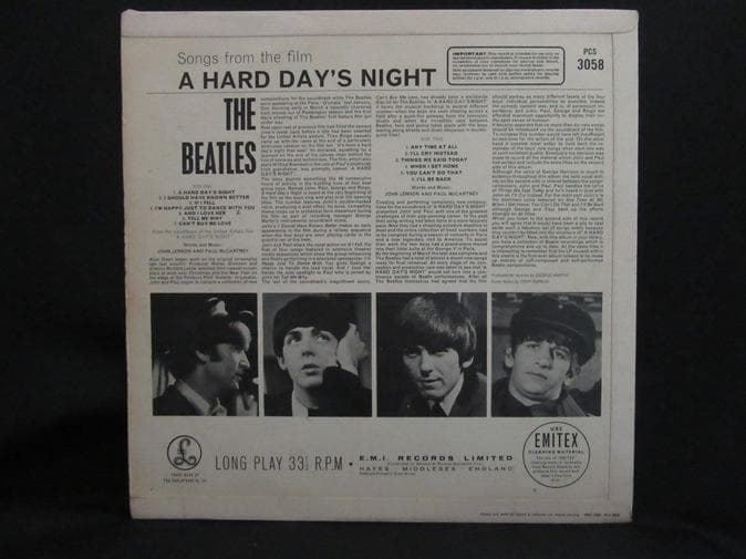 BEATLES★A Hard Day's Night UK Y/B Parlop