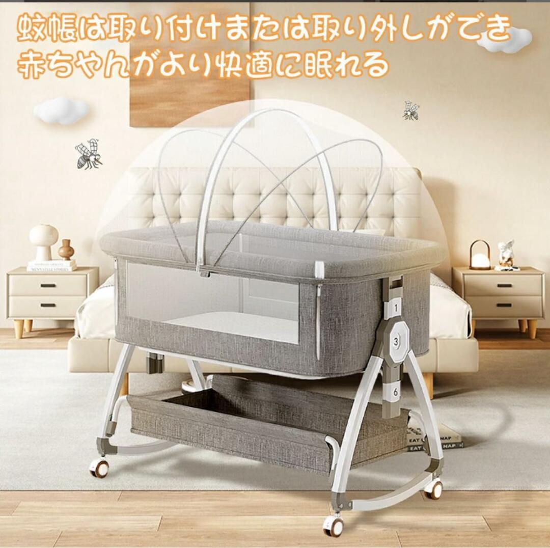 美品 折りたたみ HZDMJ ベビーベッド ゆりかご 添い寝 プレイヤード