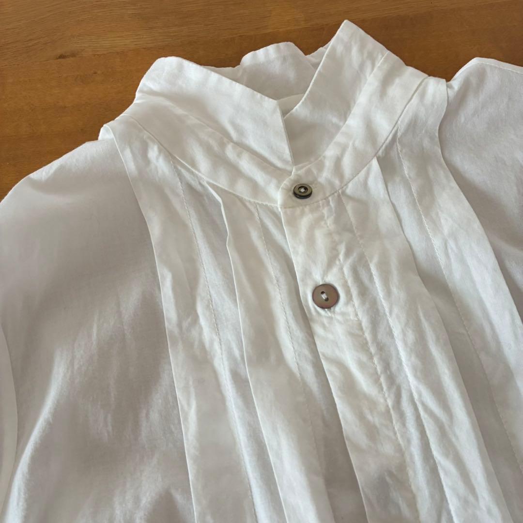 パラスパレス　白コットン100%シャツワンピース