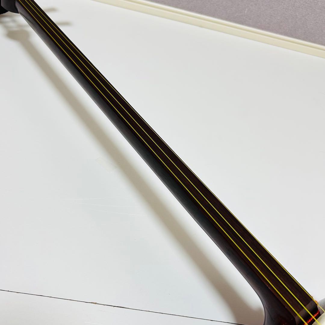 【高級 美品】三味線 中棹 紅木 プロ仕様 正寸 天然皮