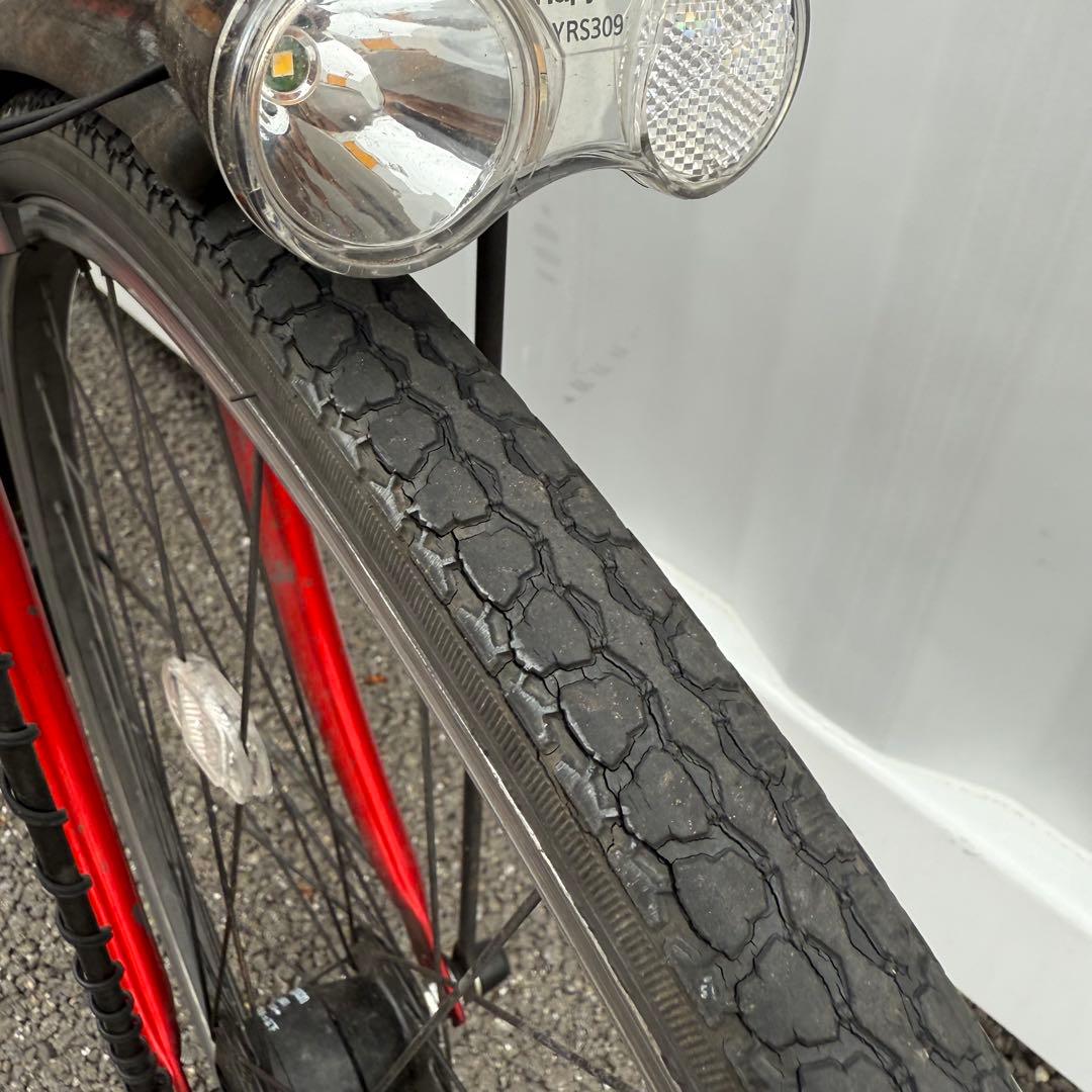 y25e22街乗り用自転車 27インチ カゴ/鍵/オートライト/6段変速付