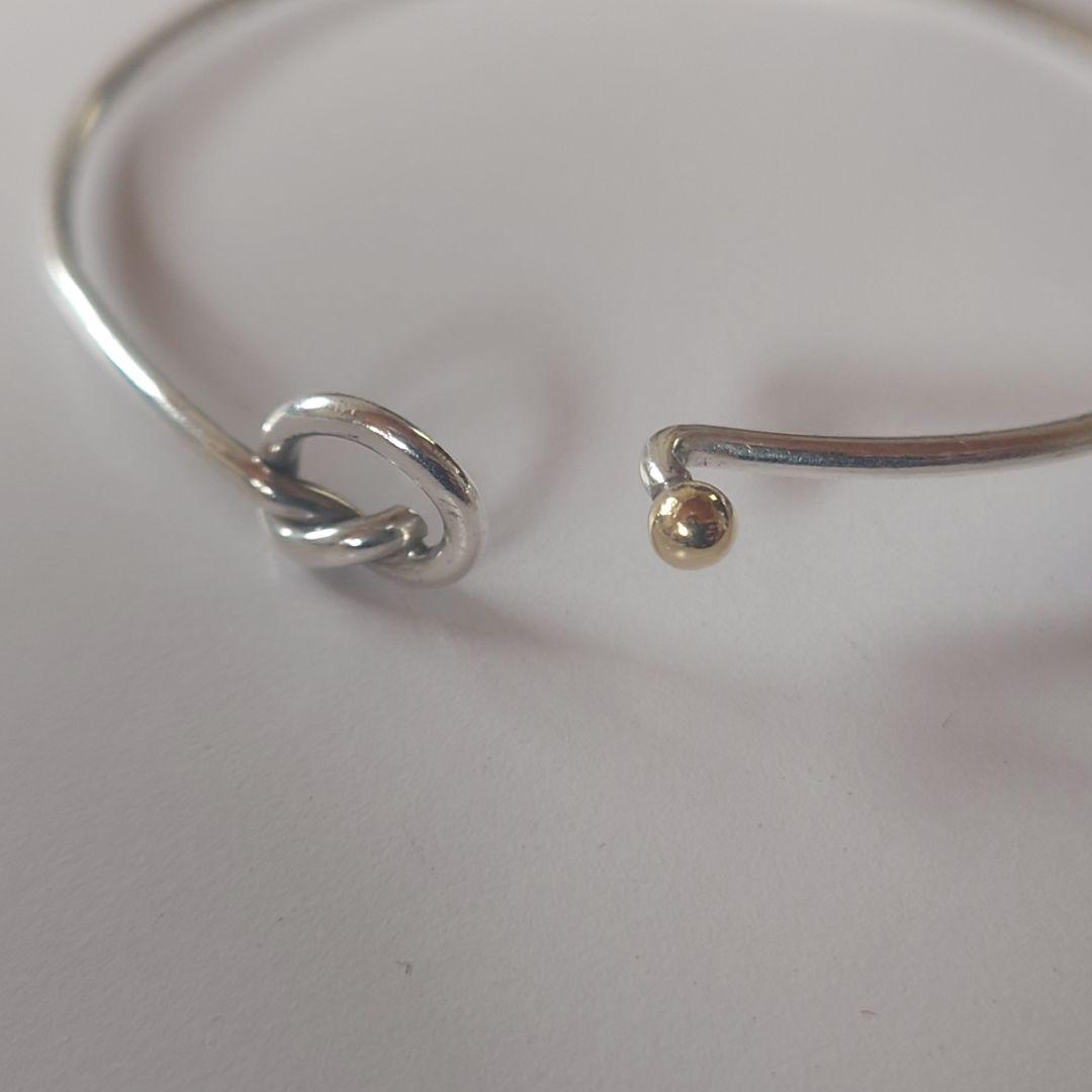 未使用に近い ティファニー バングル フック&アイ コンビ K18YG 17号