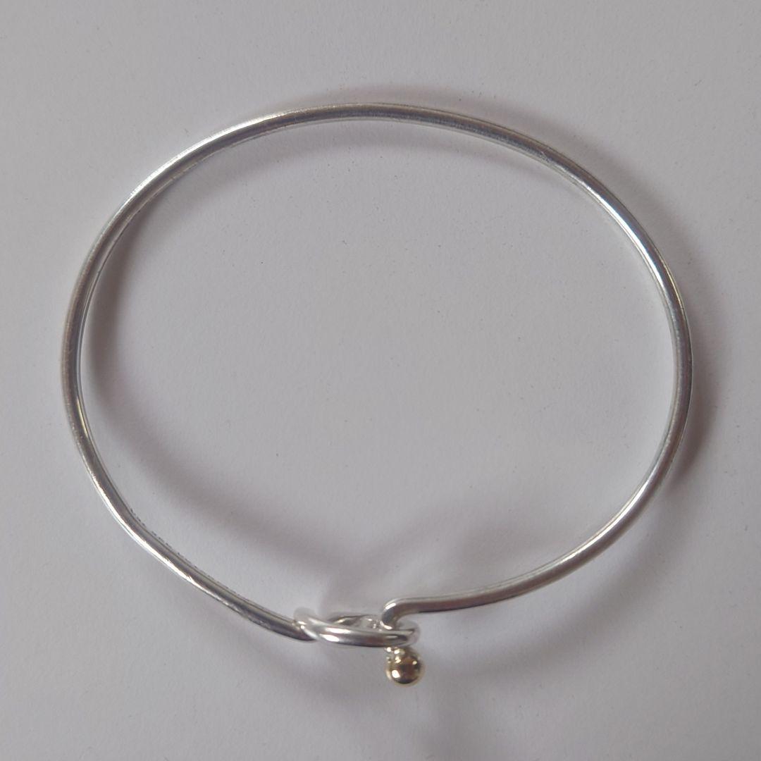 未使用に近い ティファニー バングル フック&アイ コンビ K18YG 17号