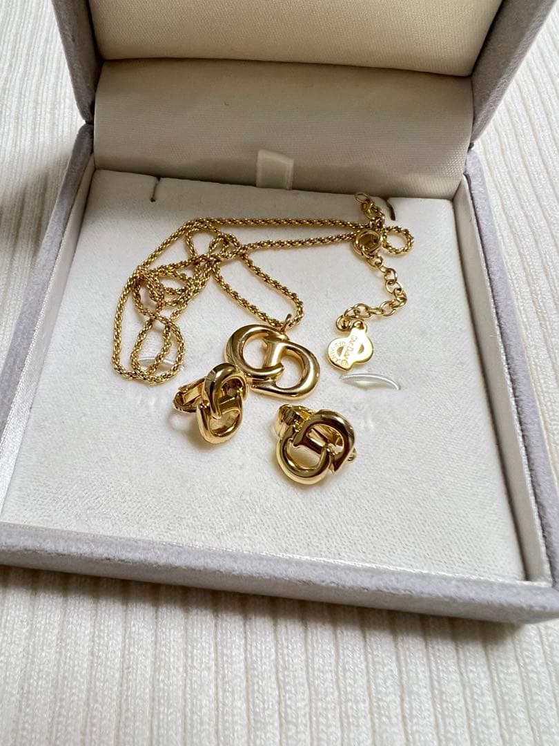Christian Dior 箱あり ゴールド イヤリング ネックレス 美品