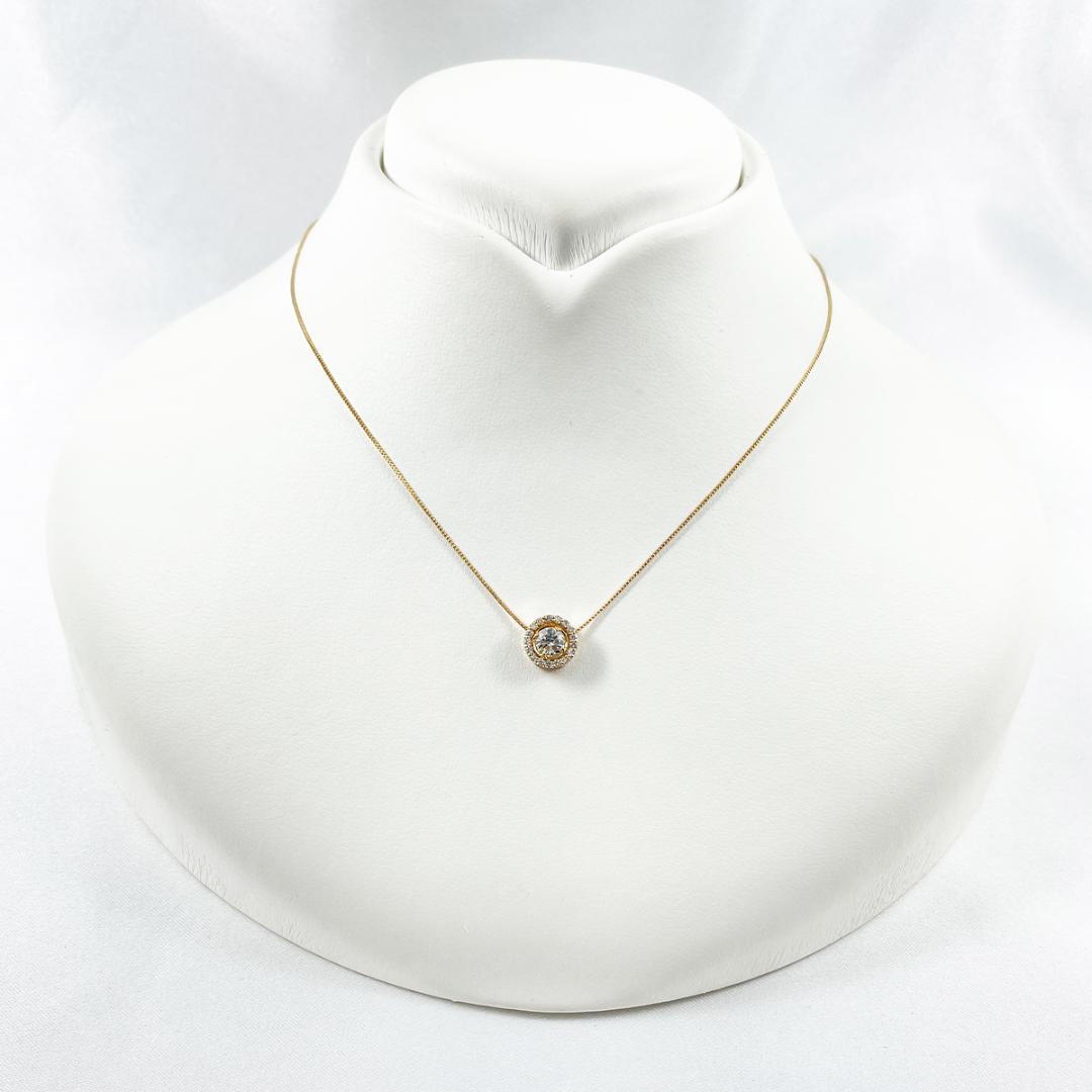 K18 天然ダイヤモンド 0.345ct 0.14ct ネックレス
