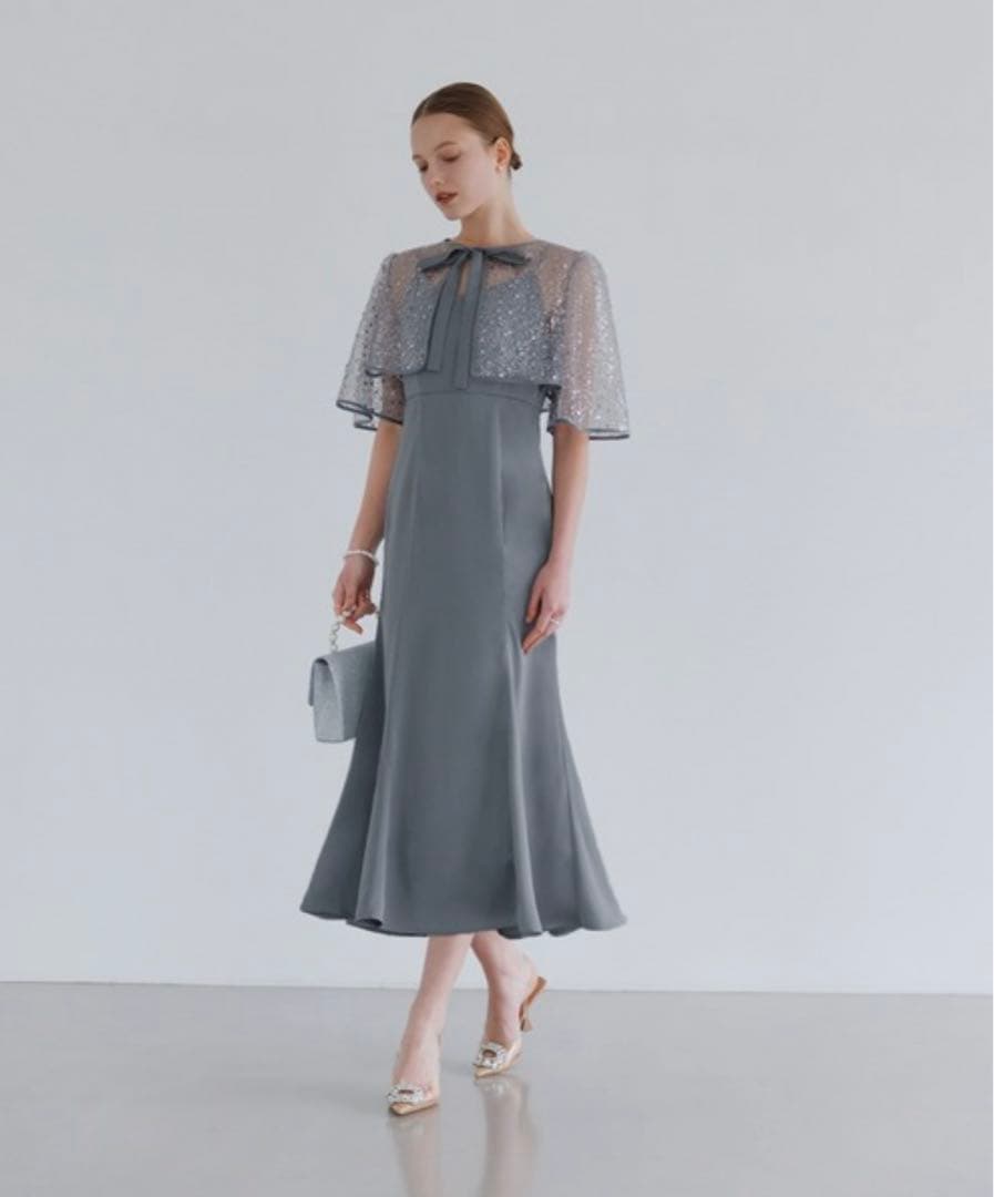 スパンコールビジューボレロマーメイドワンピースドレス結婚式パーティー成人式二次会