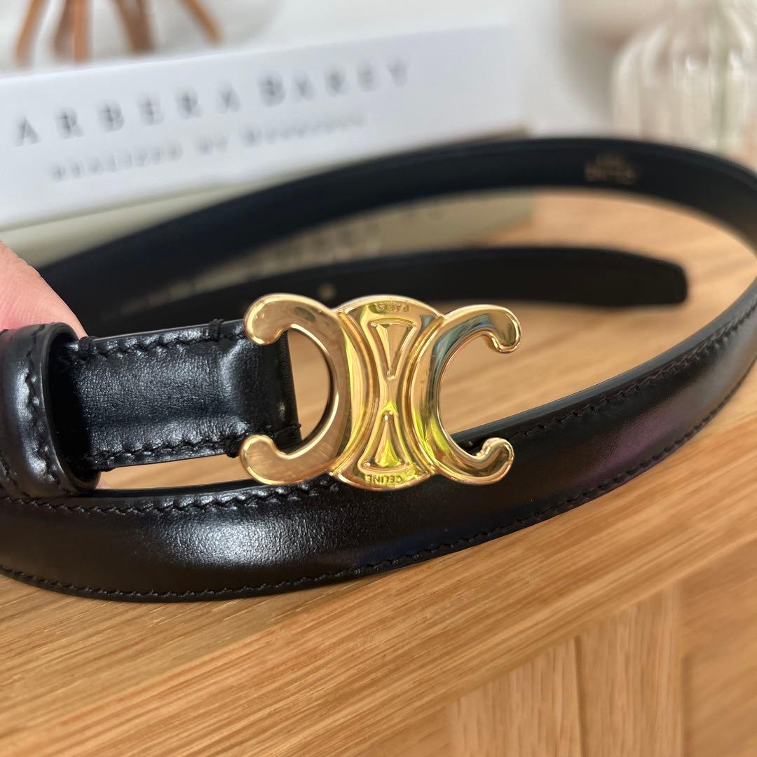 CELINE トリオンフ　ブラックレザーベルト