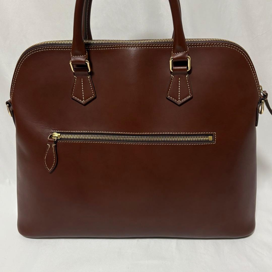 美品 SHIPS別注 ボルドリーニ セレリア 2way ビジネスバッグ A4 茶