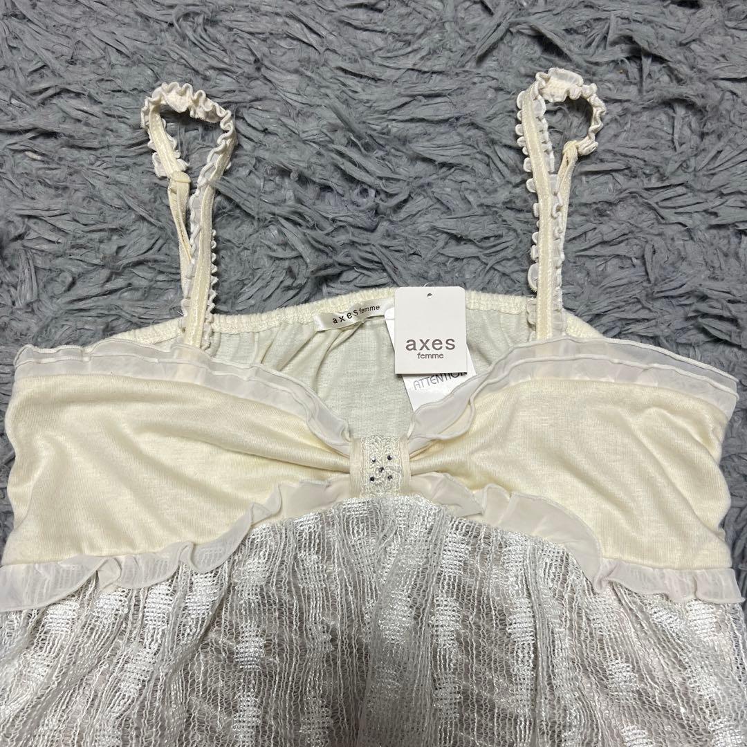 新品未使用　axes femme リボンフリルキャミソール　バレエコア　姫ギャル