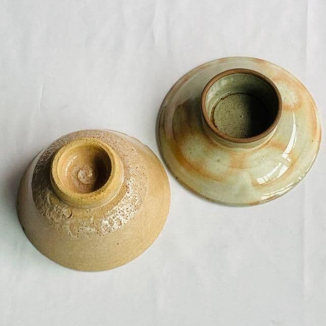 萩焼　井戸茶碗　高麗茶碗　蓋付き　茶道具　陶芸　作者不明　共箱なし