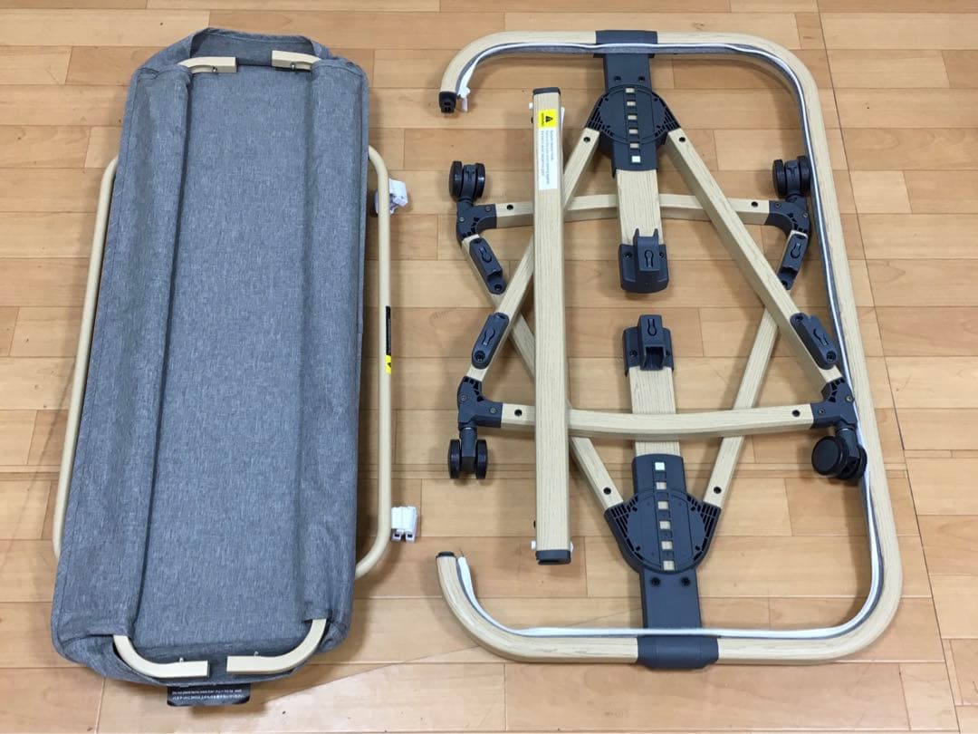 HZDMJ ベビーベッド　折りたたみベッド　グレー