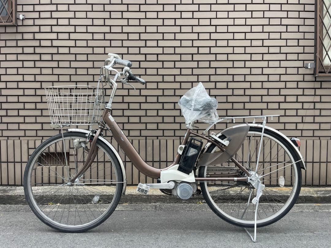 電動アシスト自転車 ブラウン 前カゴ付き