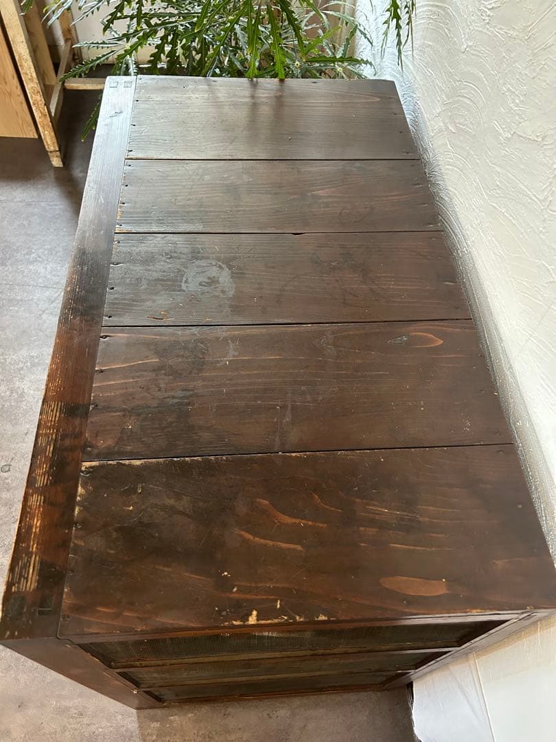 蝿帳食器棚　収納棚　網戸棚　古道具　古家具　昭和レトロ　店舗什器　アンティーク