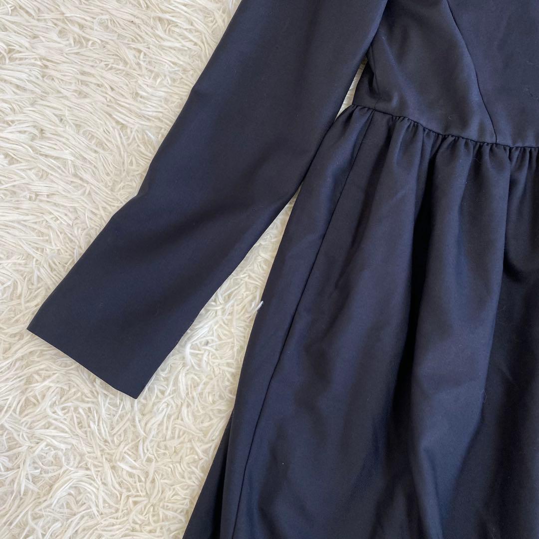 極美品✨ファミリア　フォーマルワンピース　Aライン　160cm ネイビー　パール