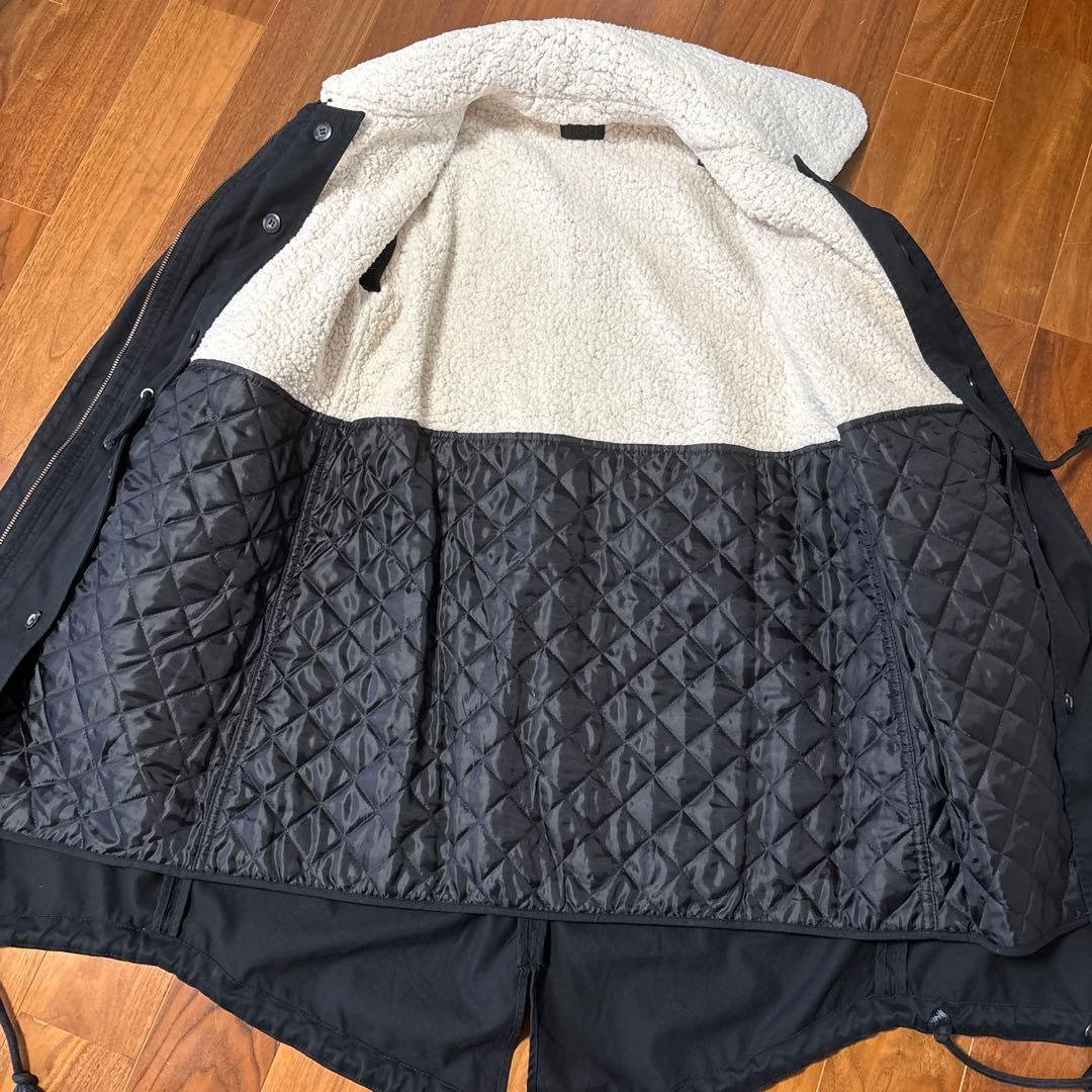 DIESEL☆ブラック モッズコート　ボアキルティングライナー付き☆美品