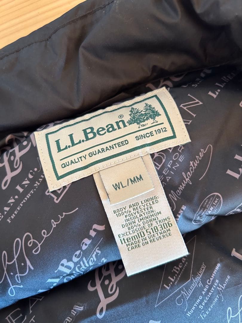 L.L.Bean ブラック ダウンベスト WL/MM