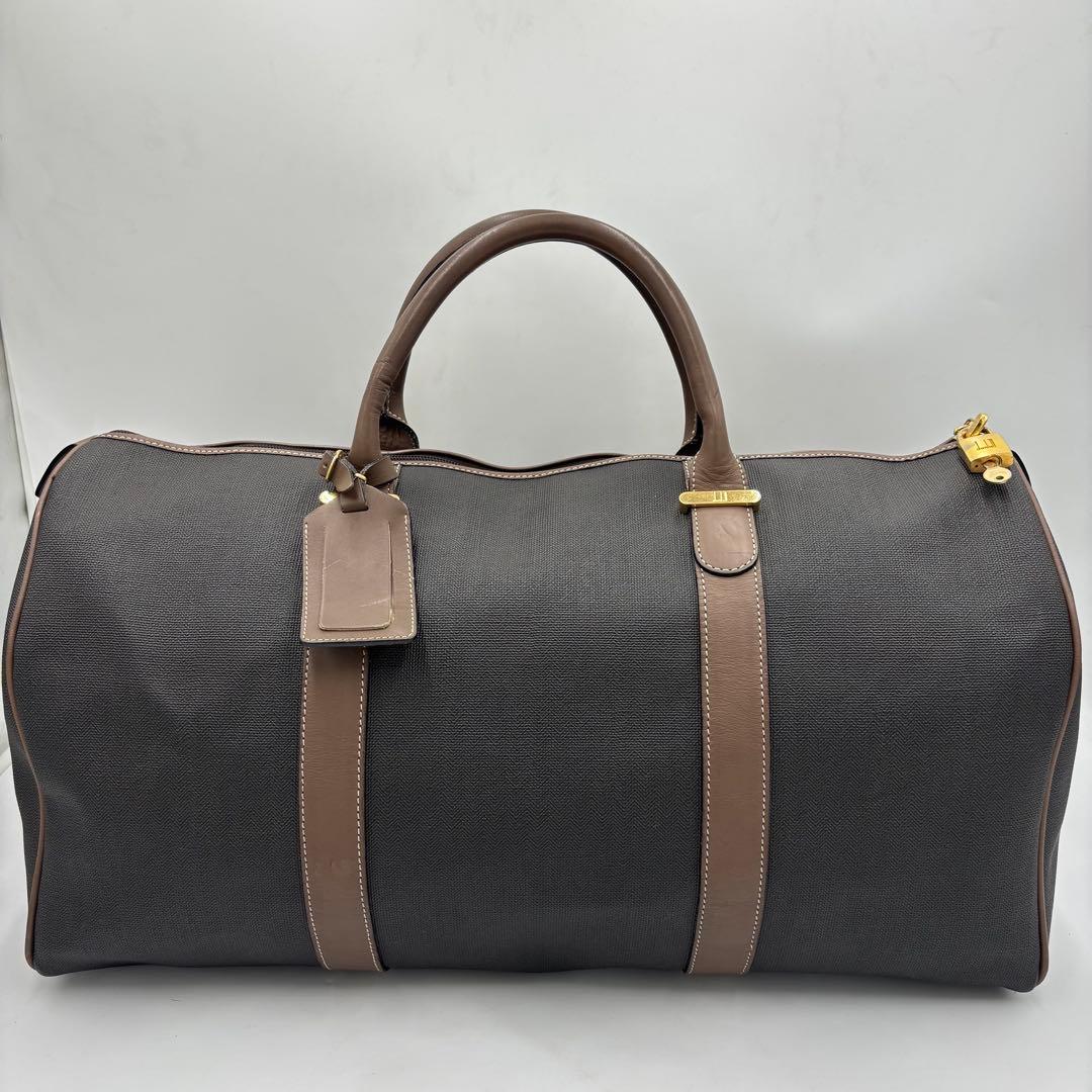 dunhill ダンヒル レザー ボストンバッグ ハンドバッグ PVC 大容量