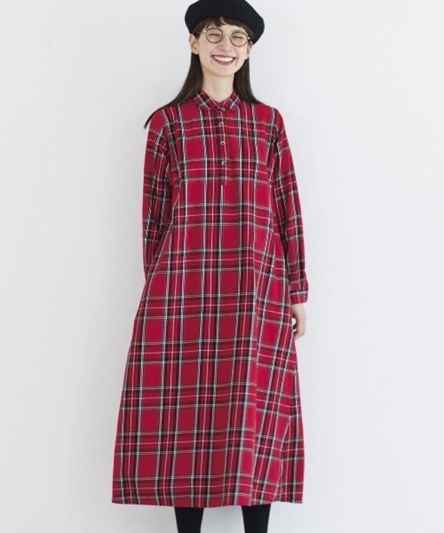 サニークラウズ　ponさん　タータンチェックワンピース