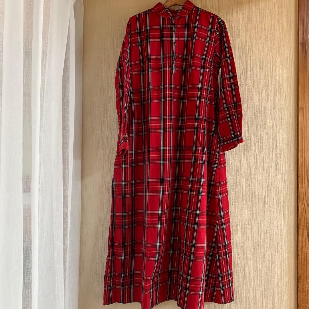 サニークラウズ　ponさん　タータンチェックワンピース