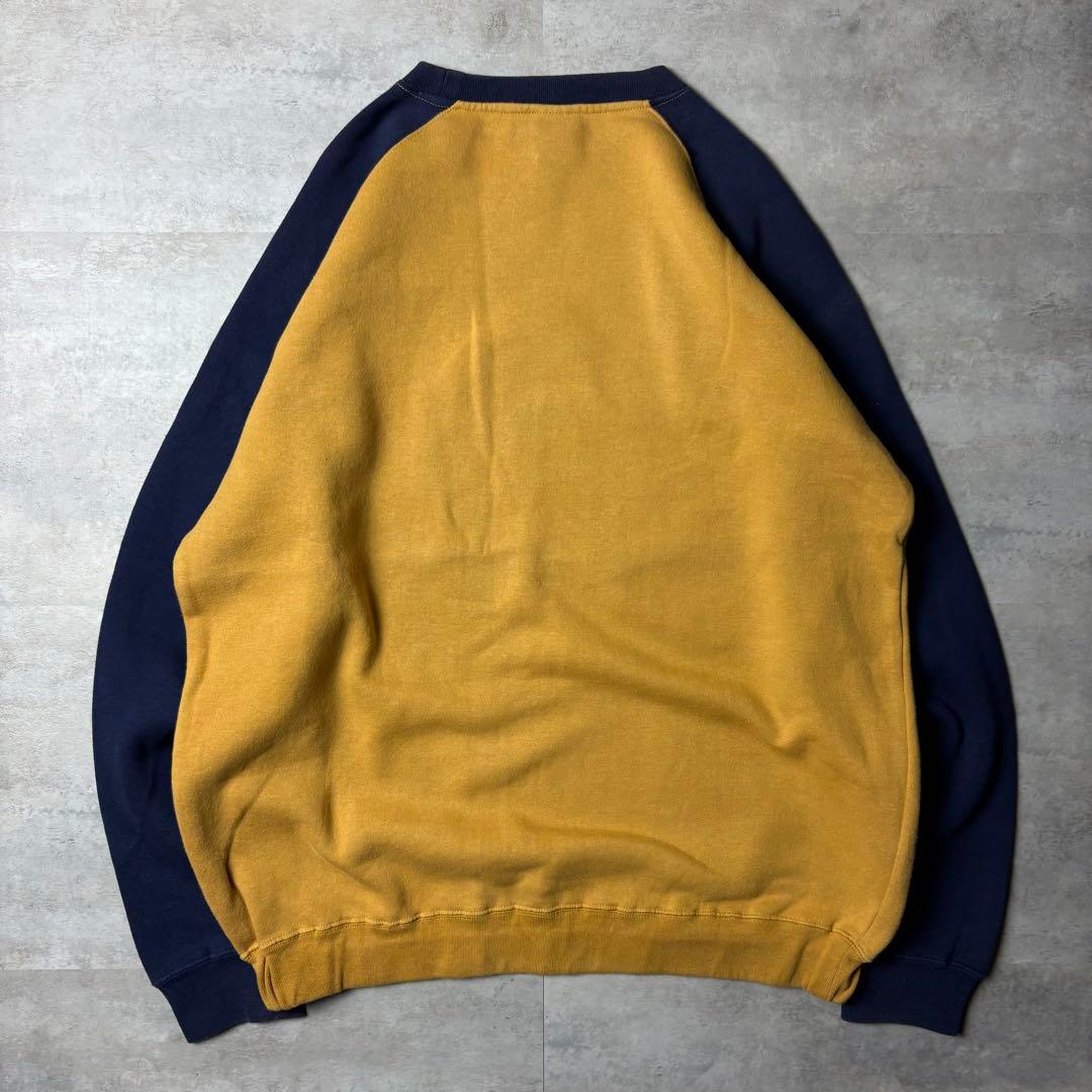 90s Old STUSSY 紺タグ ツートーン ラグランスウェット Mサイズ
