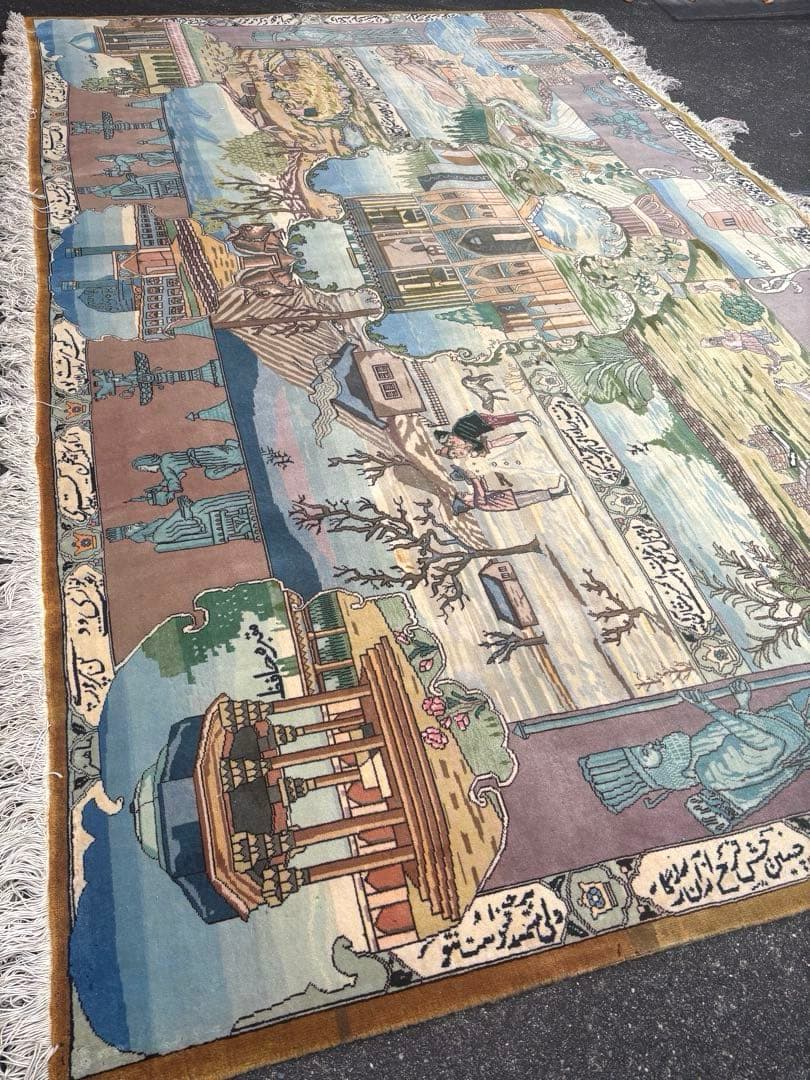 【レア柄・格安】ペルシャ絨毯　大判　手織り　パキスタン　タブリーズ