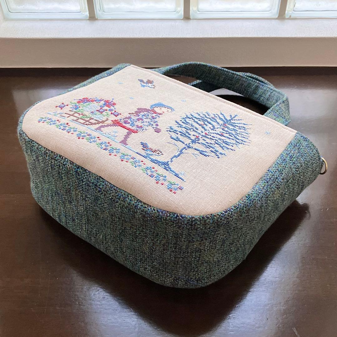 新作✦クロスステッチ❤︎ luxeバッグ　ハンドメイド サモイロフ