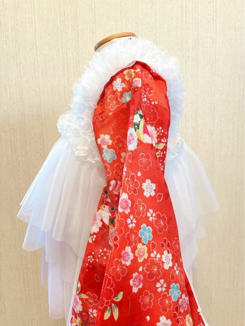 ◇被布エプロン　被布チュール◇七五三　ホワイト