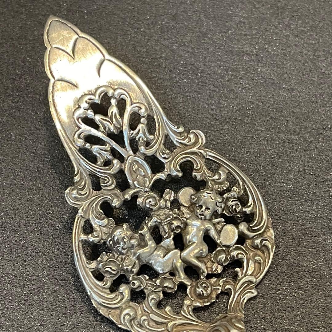 ドイツ ケーキサーバー ヴィンテージ 薔薇・天使　シルバー835