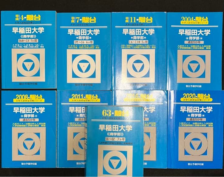 青本　早稲田大学　商学部　1981年～2019年 39年分　駿台予備学校