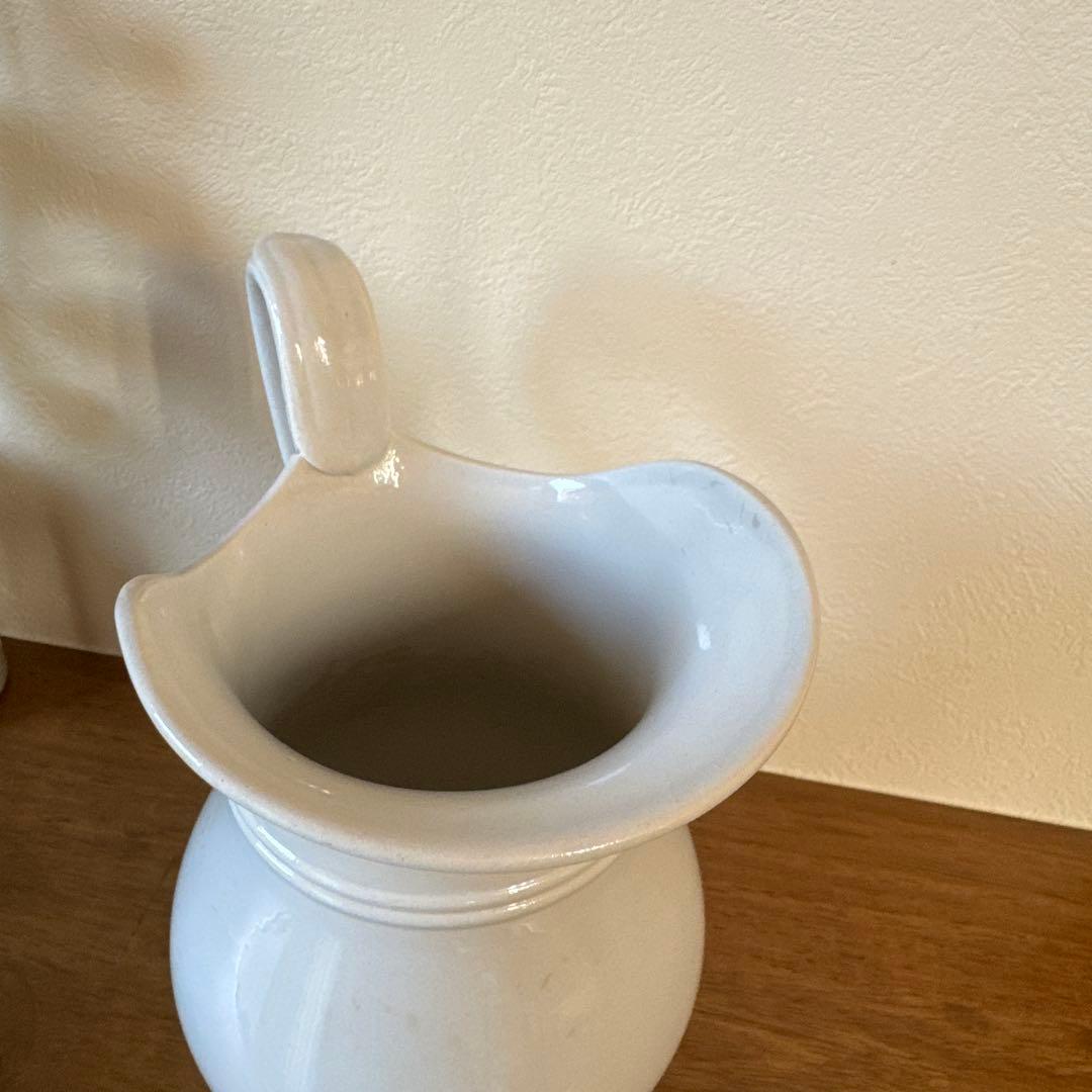 フランス陶磁器　水差し　ピッチャー　花瓶　アンティーク　ホワイト